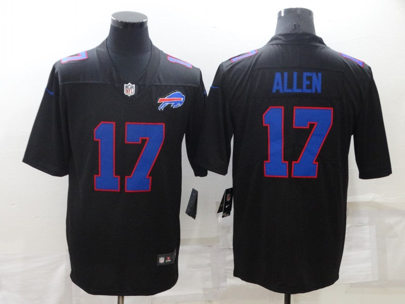 Men's Buffalo Bills #17 Josh Allen Black Game Jerseys