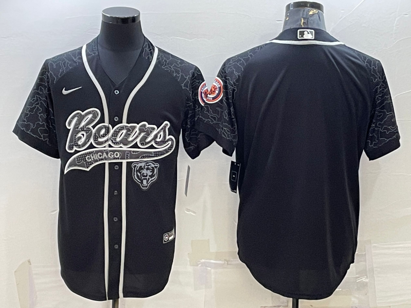 Men's Chicago Bears Black RFLCTV Limited Blank Jerseys
