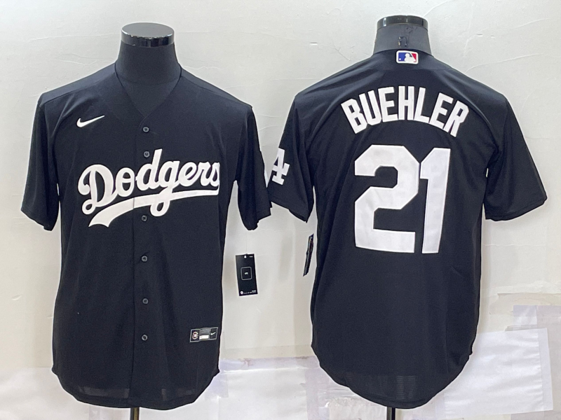 Men's Los Angeles Dodgers Walker Buehler #21 Black Replica Baseball Jerseys