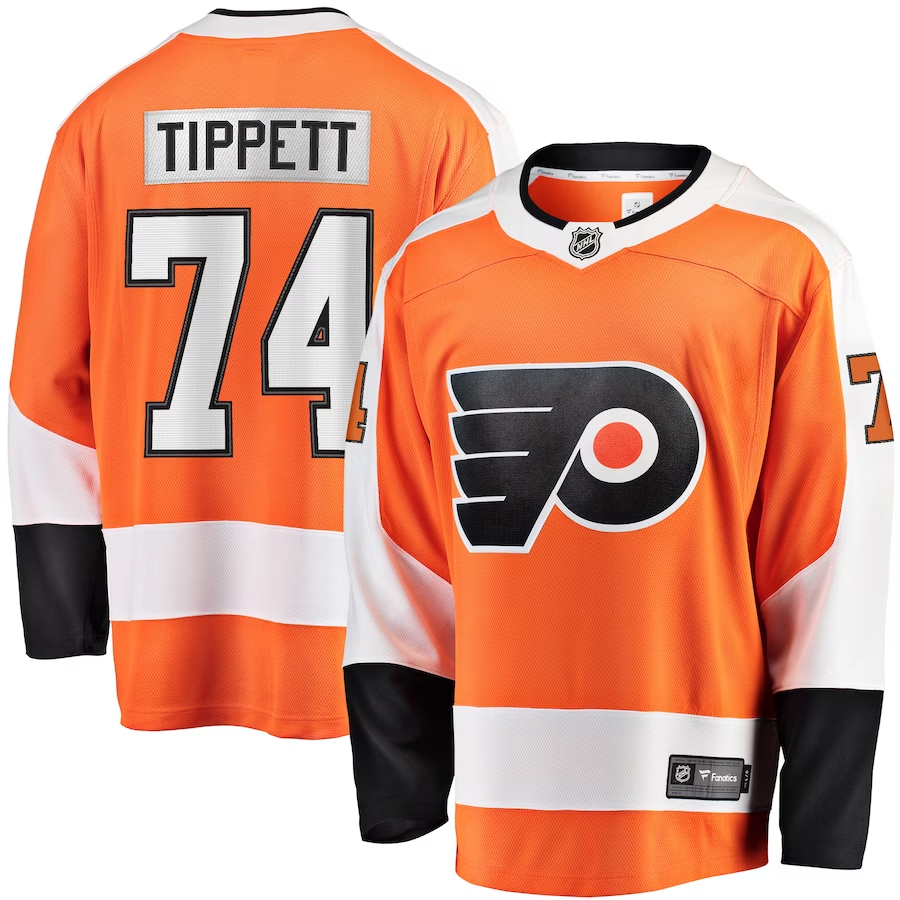 Men's Philadelphia Flyers Owen Tippett #74 Orange Player Jerseys