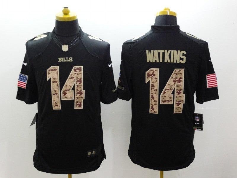 Men's Buffalo Bills Sammy Watkins #14 Black Game Player Jerseys