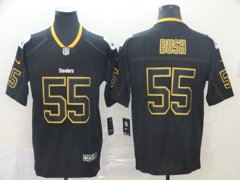 Men's Pittsburgh Steelers Devon Bush Jr. #55 Black Alternate Game Jerseys