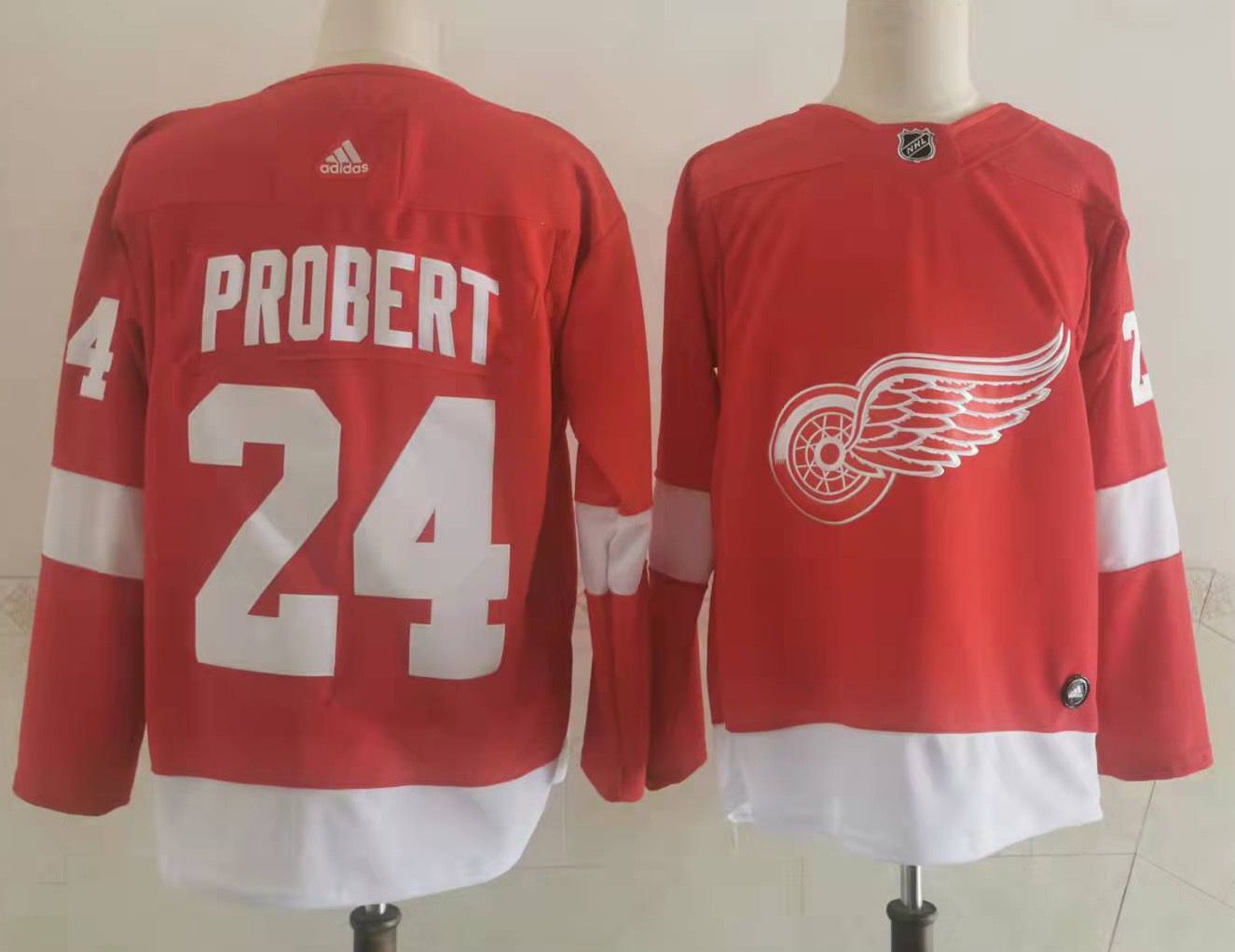 Men's Detroit Red Wings Bob Probert#24 Red Breakaway Player Jerseys
