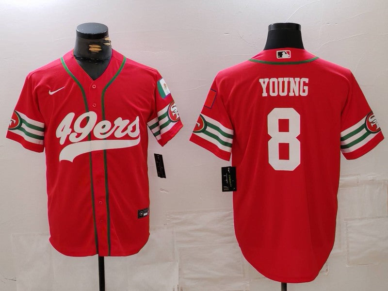 Men's San Francisco 49ers Steve Young #8 Scarlet Player Game Jerseys