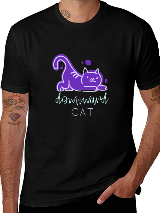 Downward Cat T-Shirt - Fun Yoga Inspired Tee