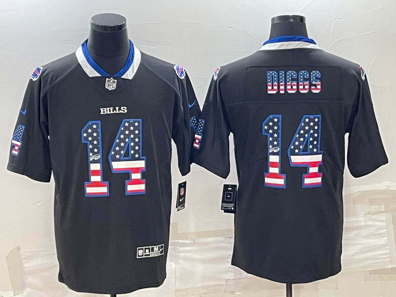 Men's Buffalo Bills Stefon Diggs #14 Black Alternate Game Jerseys