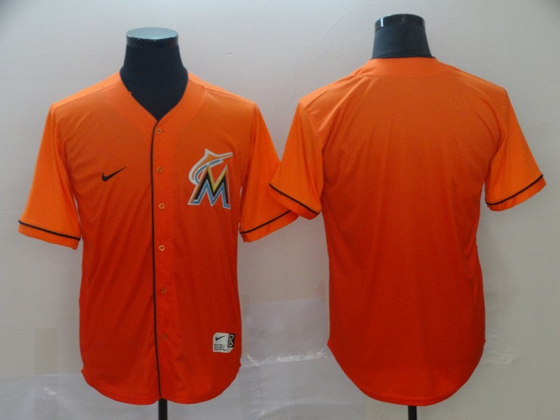 Men's Miami Marlins Orange Gradient Replica Blank Jerseys