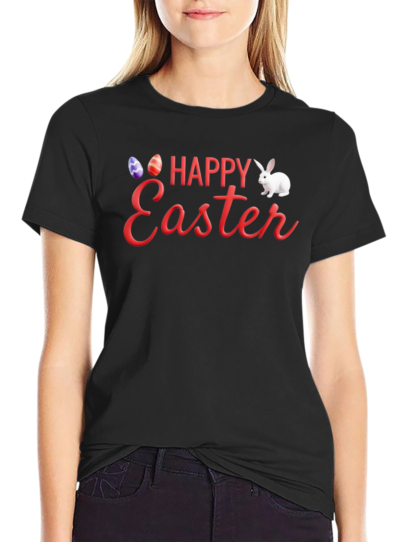 Happy Easter Black T-Shirt
