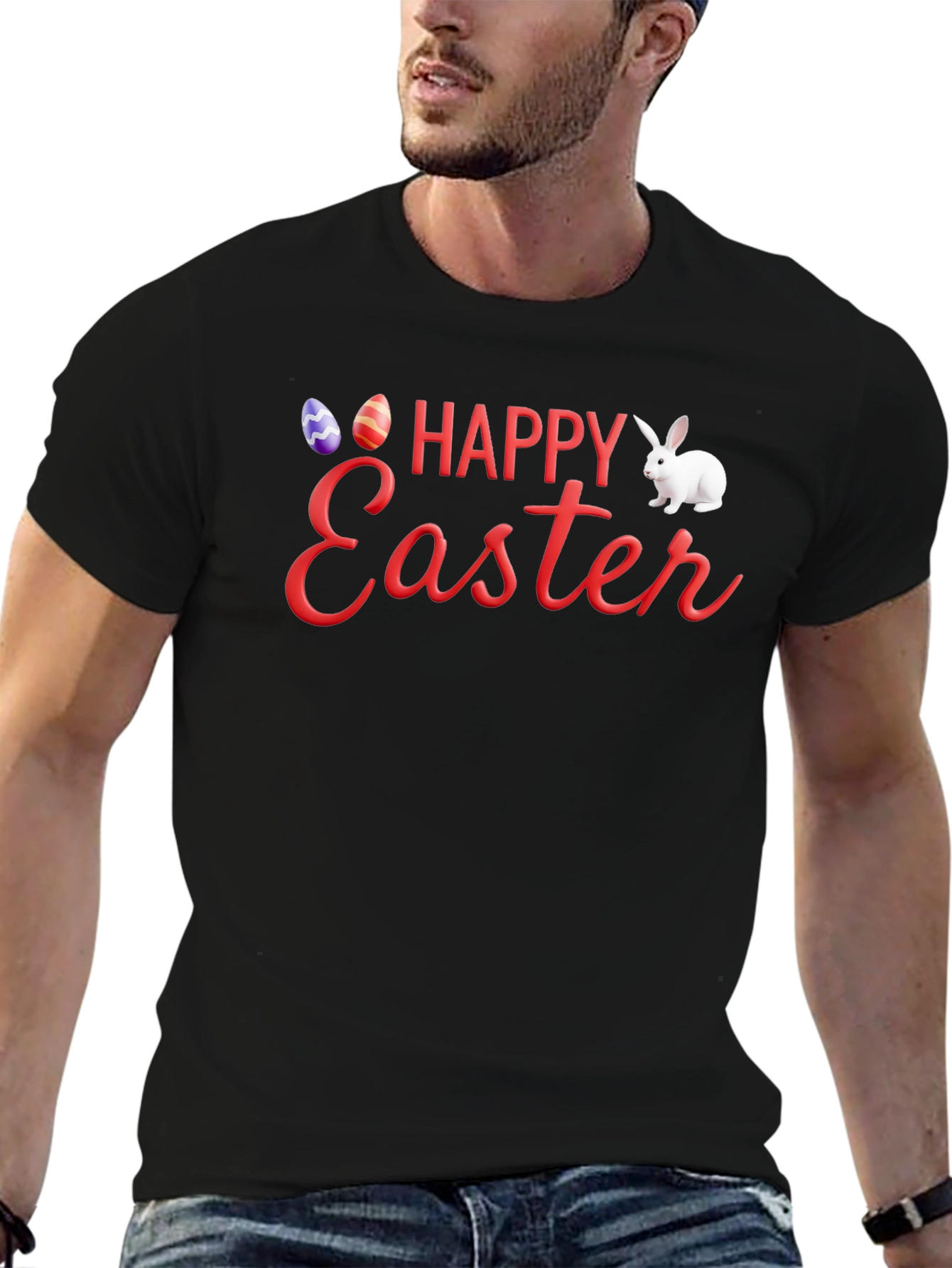 Happy Easter Black T-Shirt