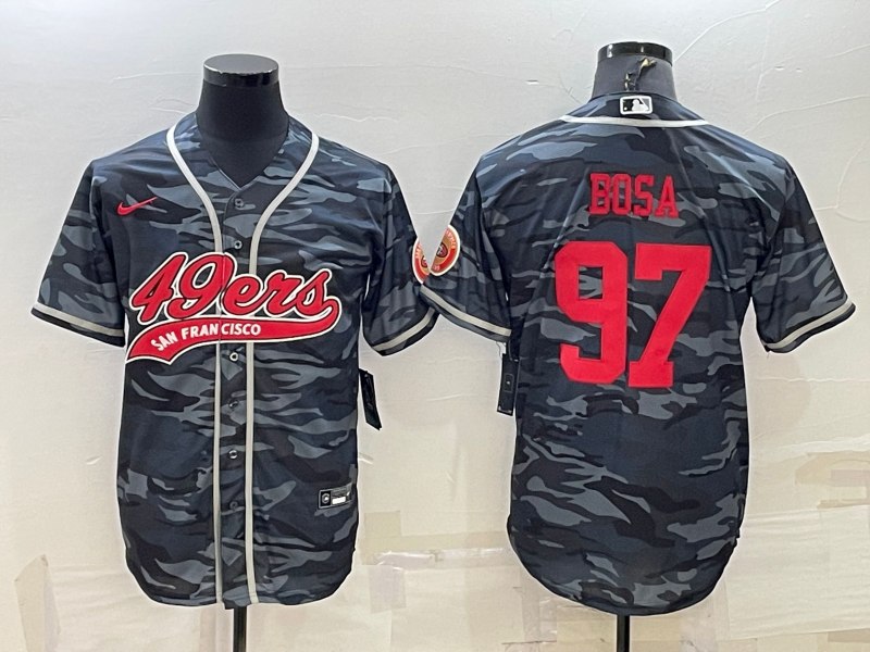 Men's San Francisco 49ers Nick Bosa #97 Grey Camouflage Player Jerseys Joint Edition