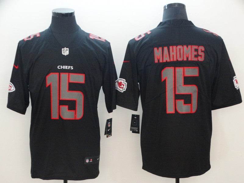 Men's Kansas City Chiefs Patrick Mahomes #15 Black Alternate Game Jerseys