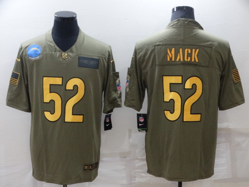 Men's Los Angeles Chargers Khalil Mack #52 Brown Player Game Jerseys