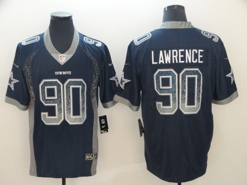 Men's Dallas Cowboys DeMarcus Lawrence #90 Navy Game Jerseys
