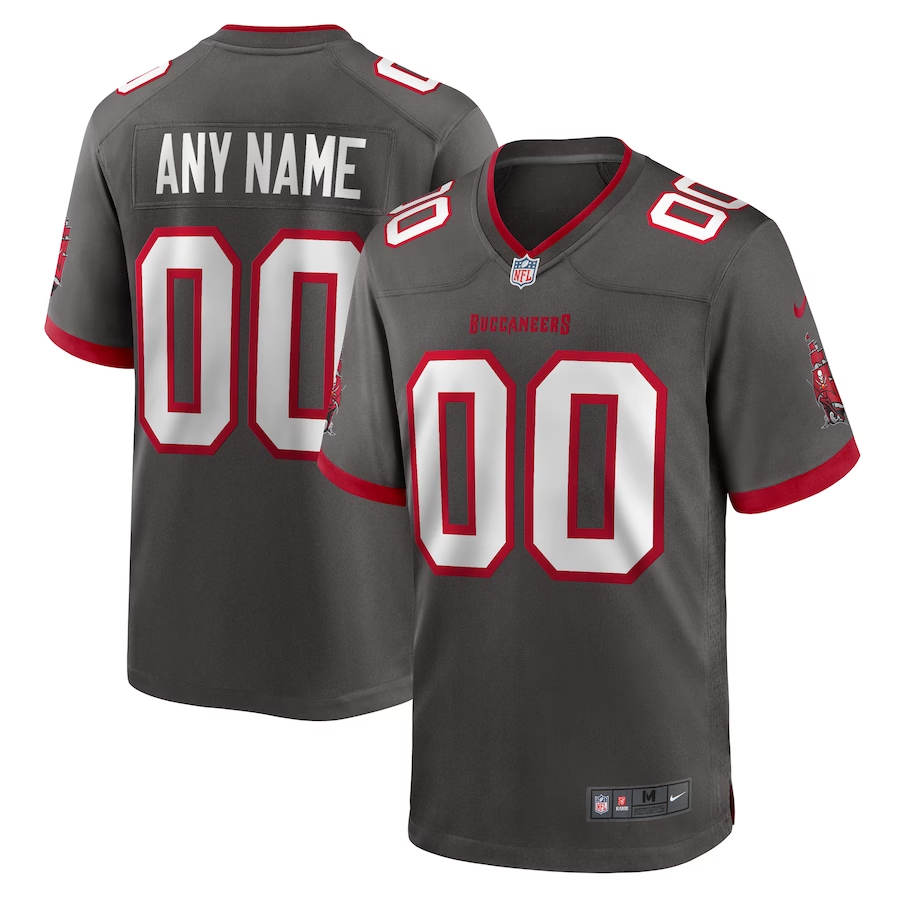 Custom Tampa Bay Buccaneers Pewter Alternate Game Jerseys