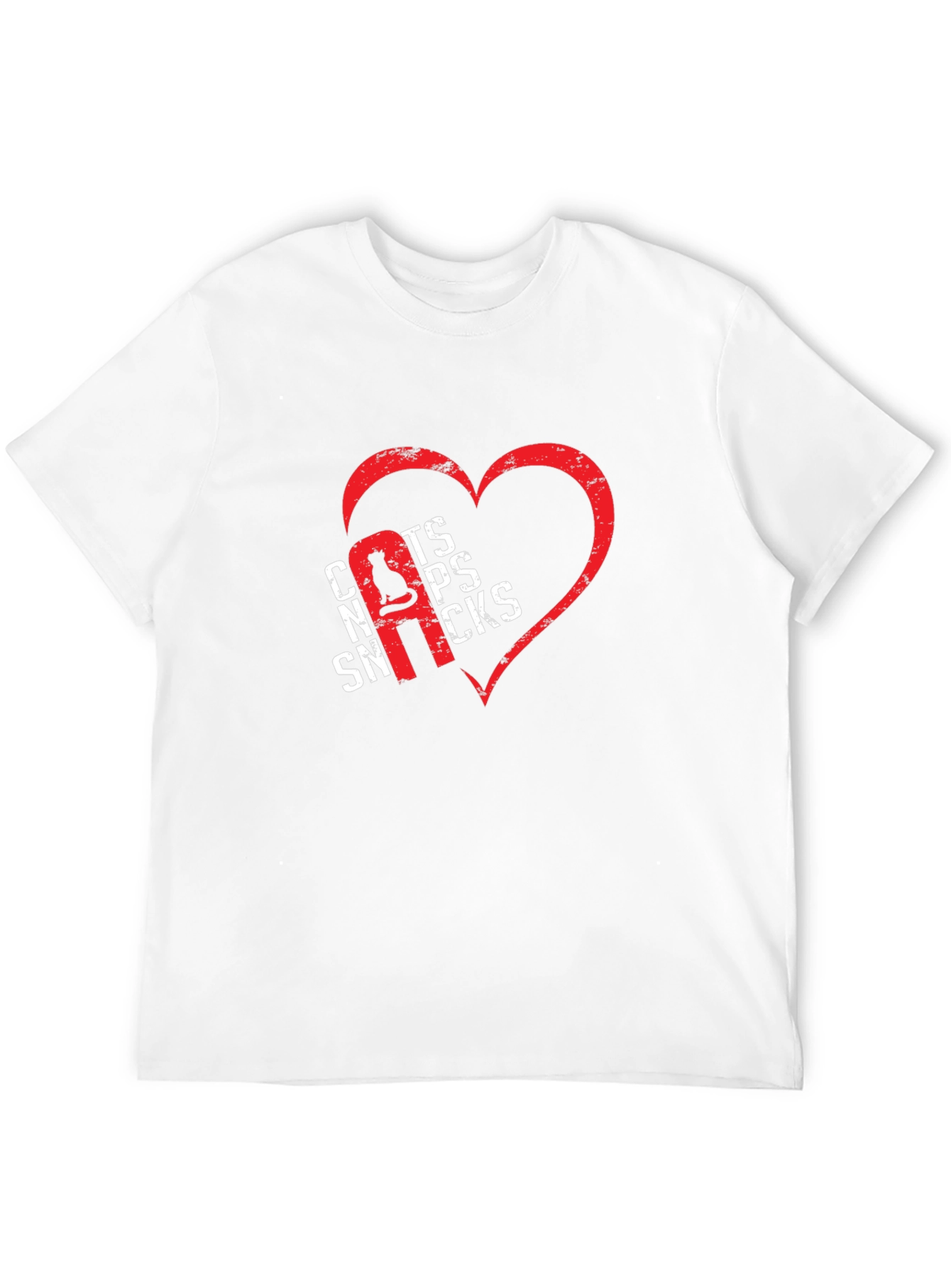 Cats Naps Snacks Graphic T-Shirt - Heart Design