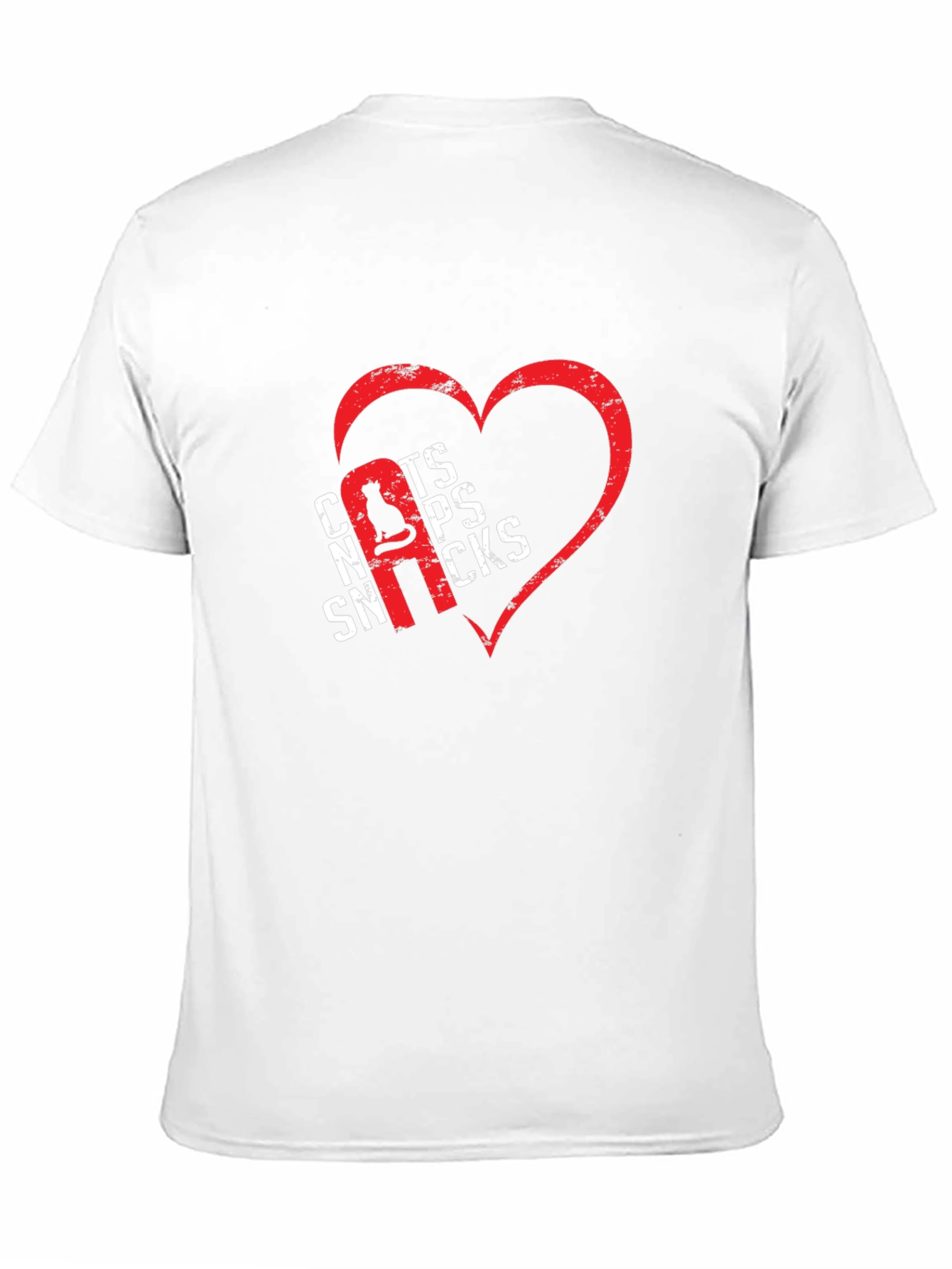 Cats Naps Snacks Graphic T-Shirt - Heart Design