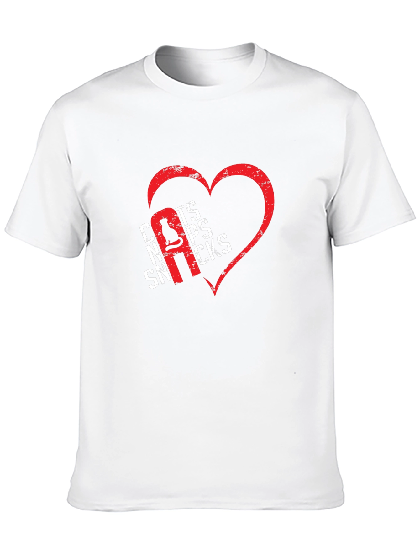 Cats Naps Snacks Graphic T-Shirt - Heart Design