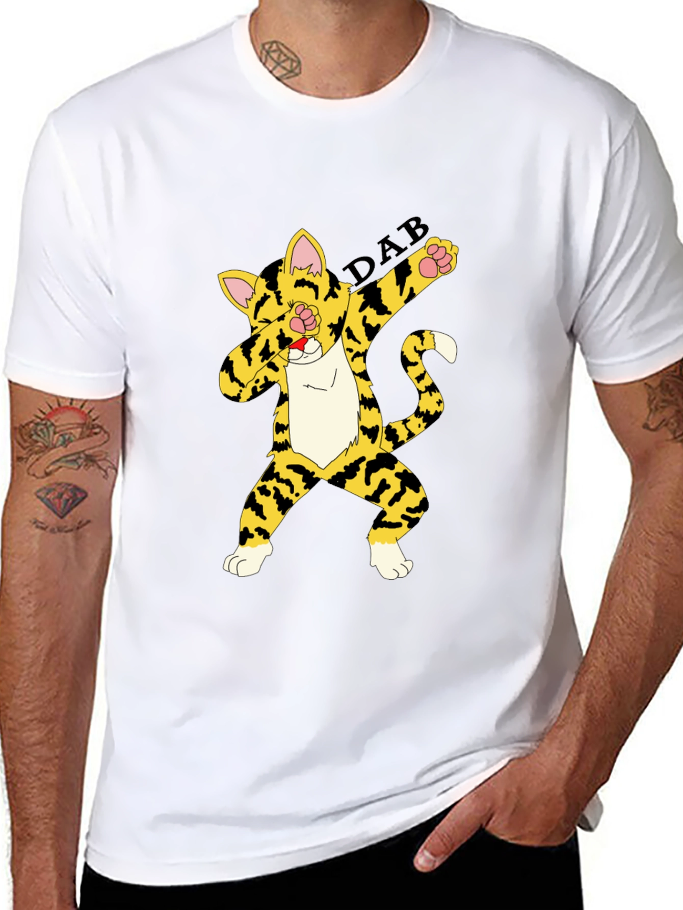 Dabbing Cat T-Shirt - Cool Graphic Tee