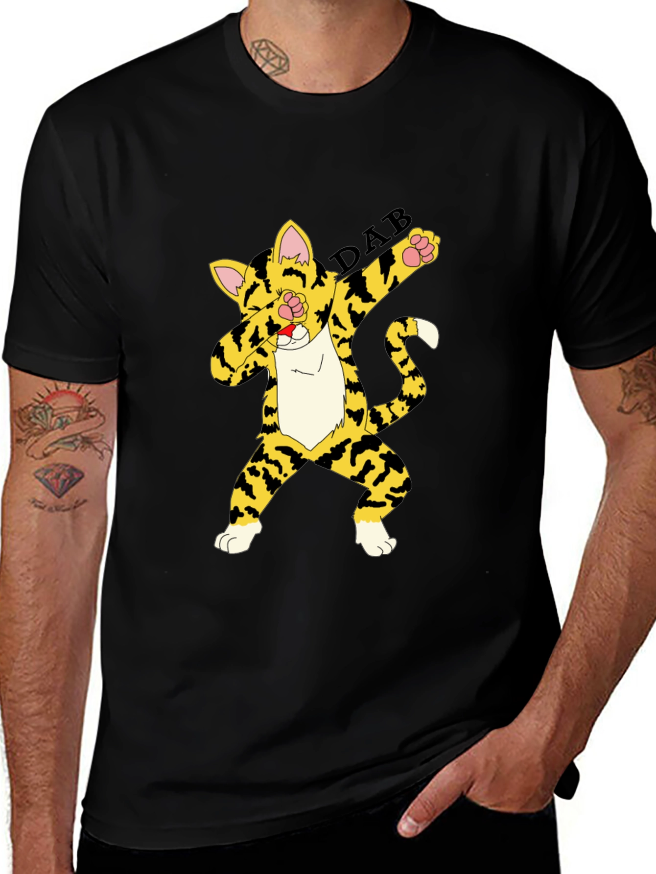 Dabbing Cat T-Shirt - Cool Graphic Tee