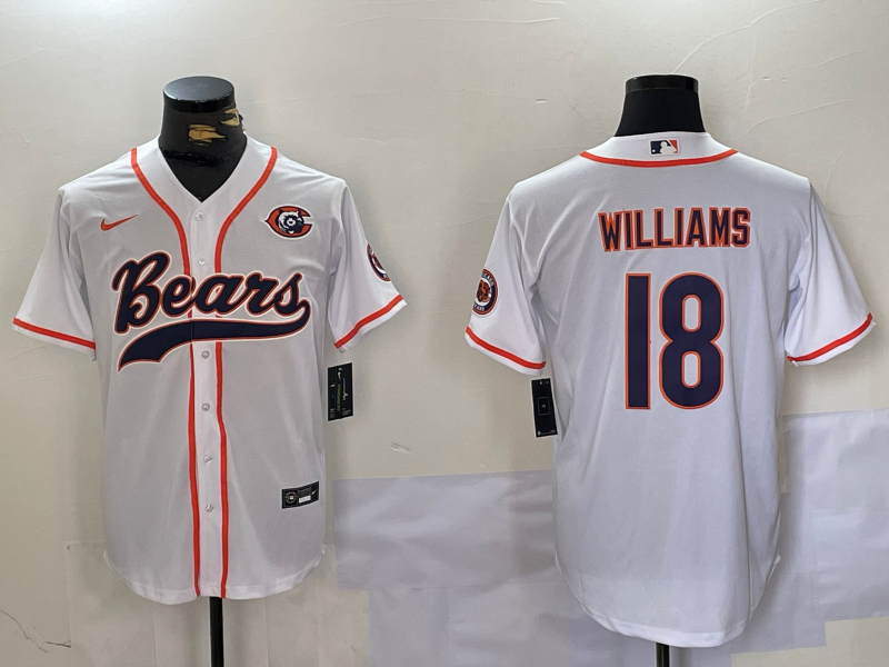 Men's Chicago Bears Caleb Williams #18 White Game Jerseys
