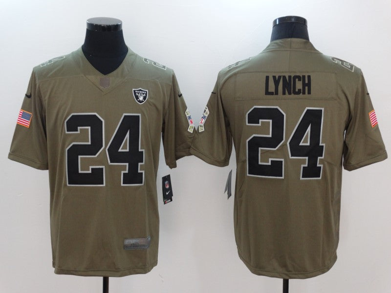 Men's Las Vegas Raiders Marshawn Lynch #24 Brown Game Jerseys