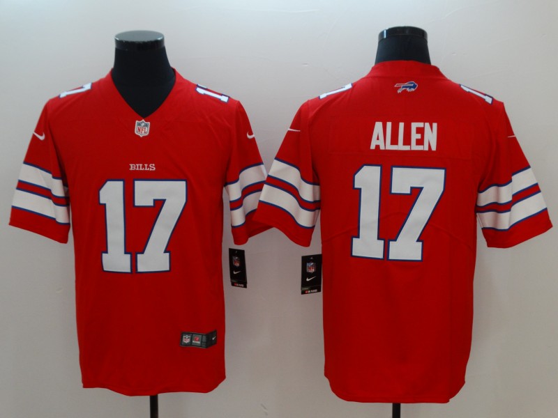 Men's Buffalo Bills Josh Allen #17 Red Alternate Game Player Jerseys