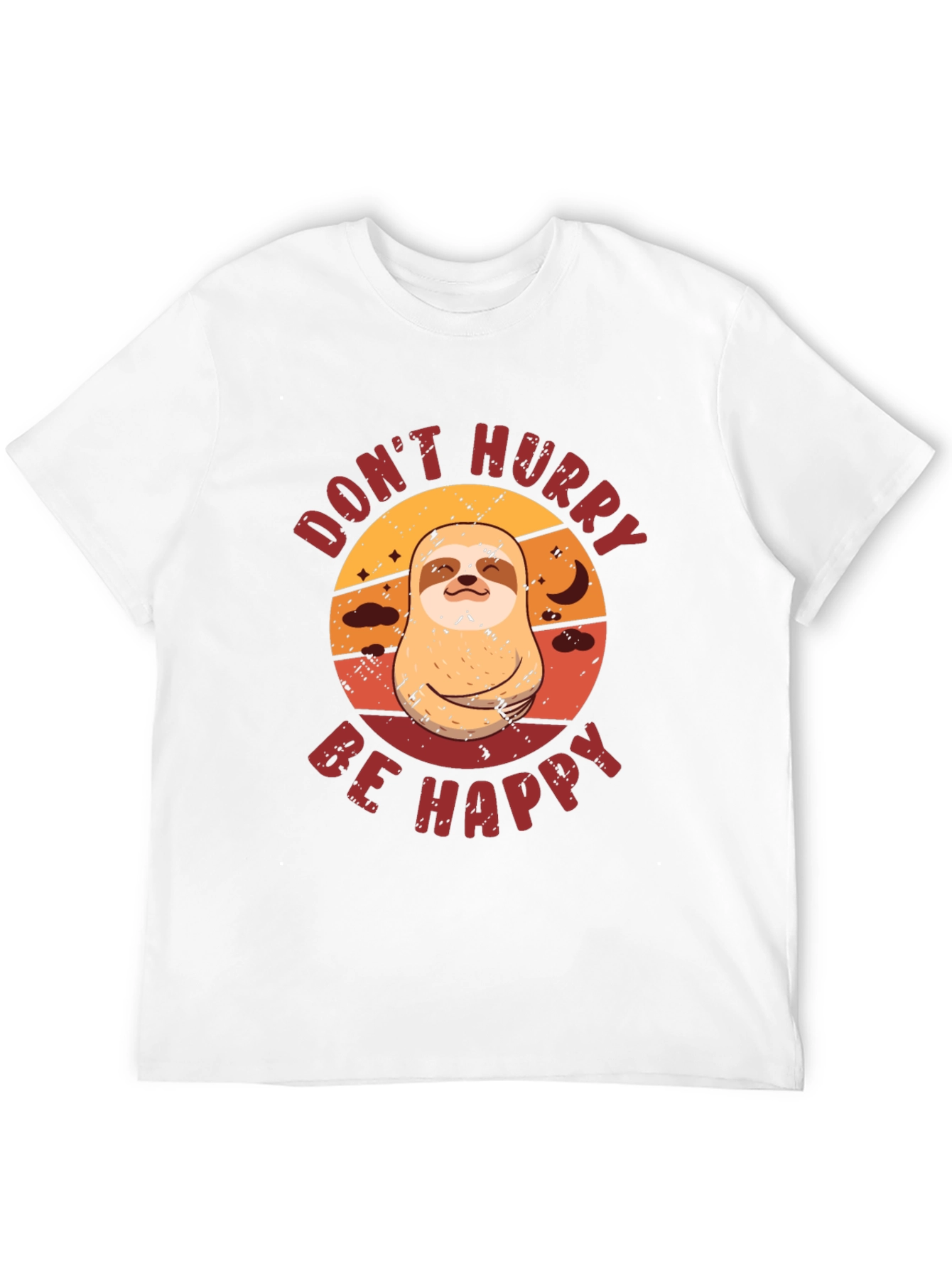 Dont Hurry Be Happy Sloth Graphic Tee