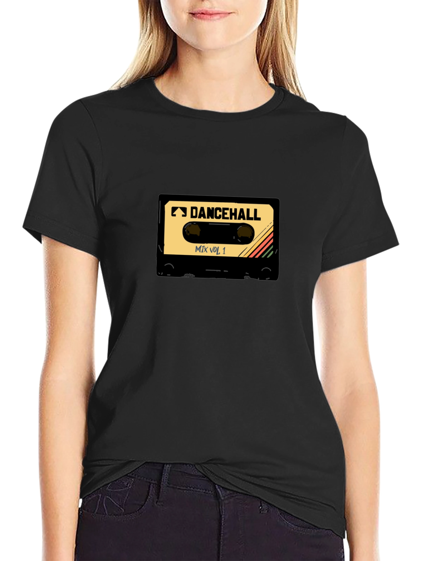 Dancehall Mix Tape T-Shirt - Black Cotton Tee