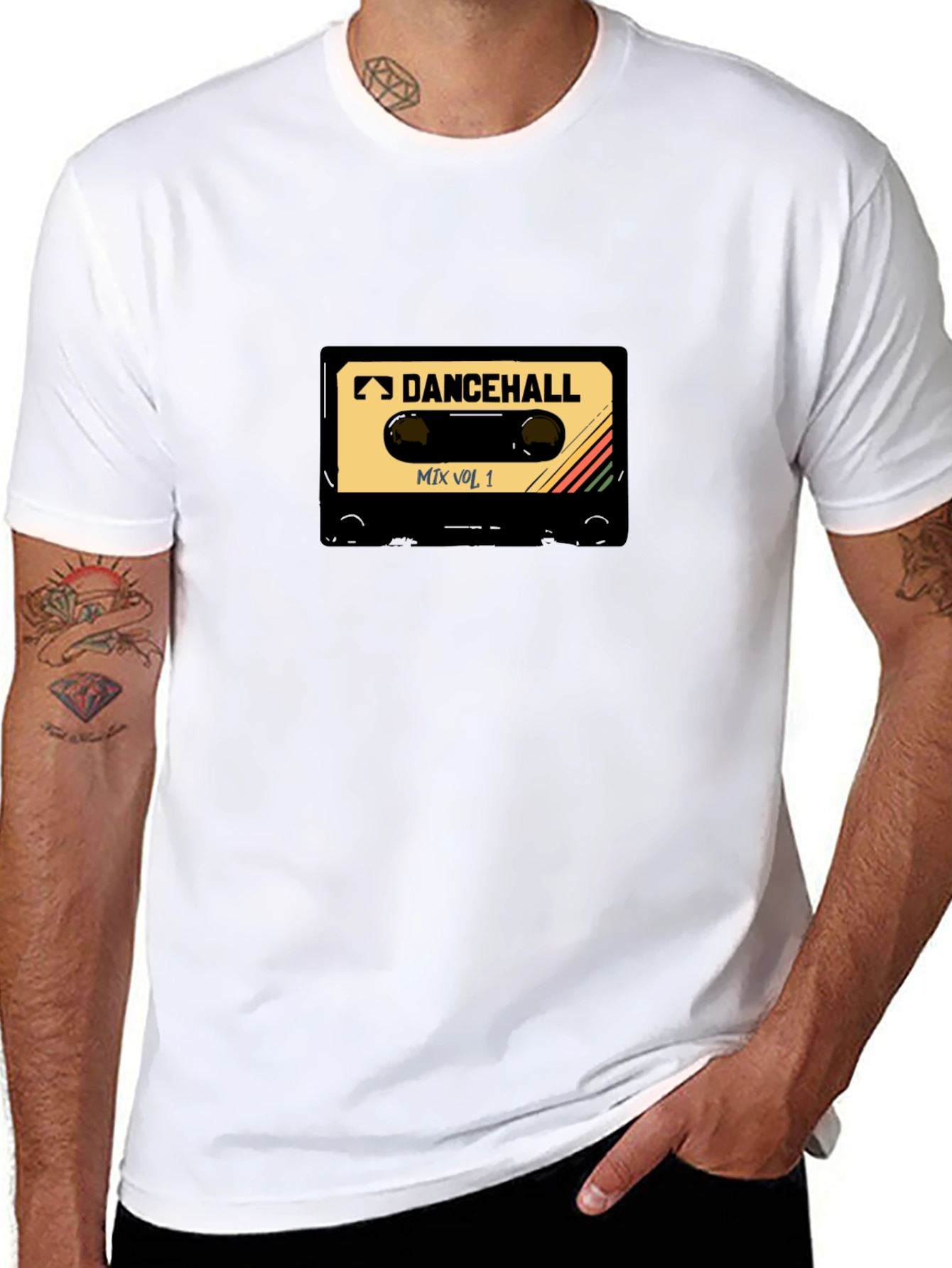 Dancehall Mix Tape T-Shirt - Black Cotton Tee