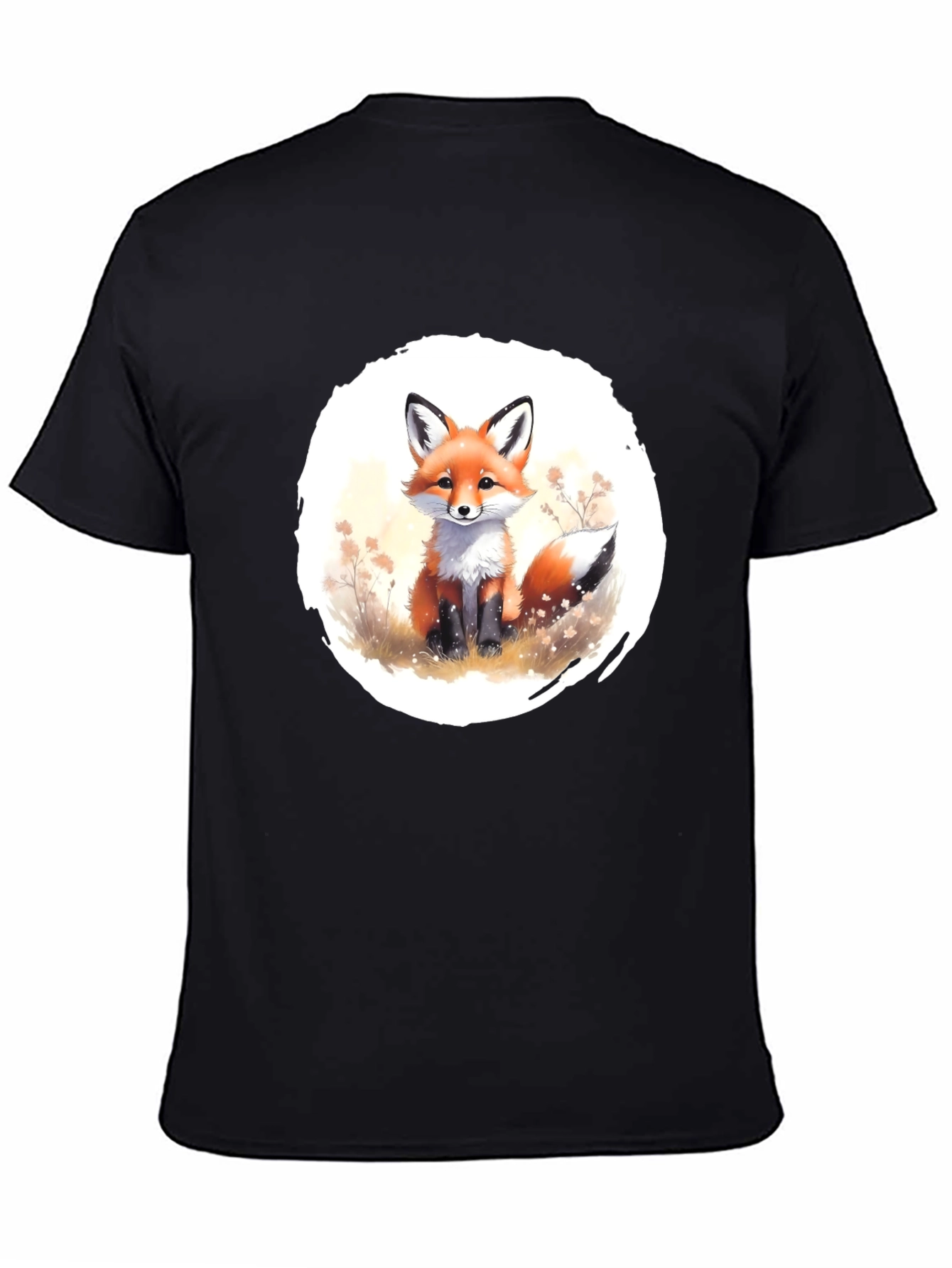 Fox Graphic Tee - Soft Black Cotton Blend