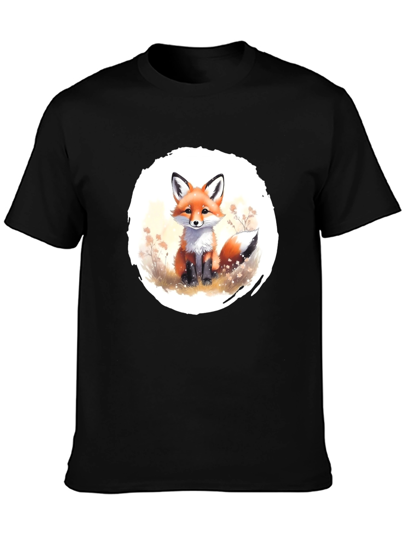 Fox Graphic Tee - Soft Black Cotton Blend