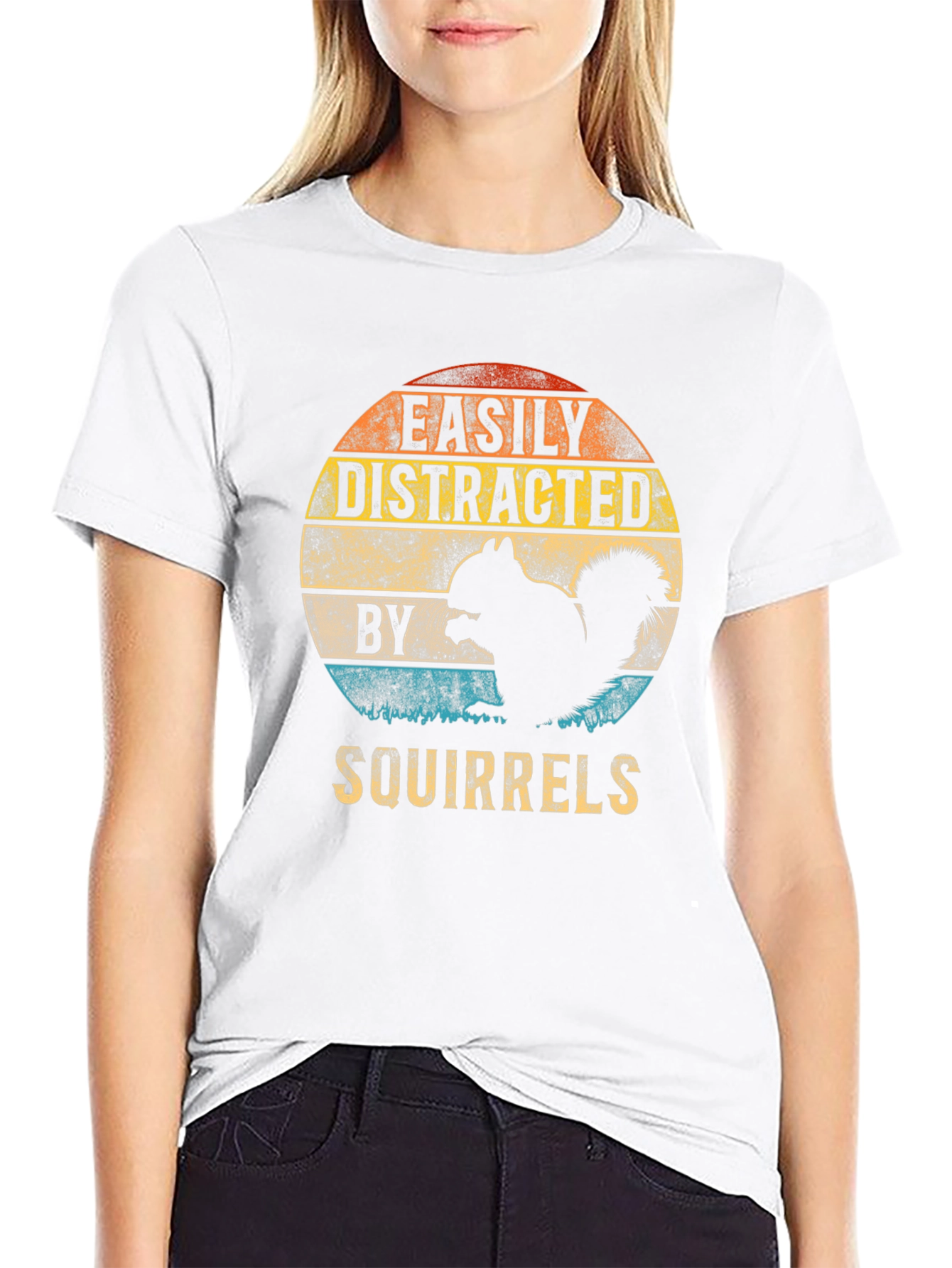 Easily Distracted By Squirrels Graphic Tee