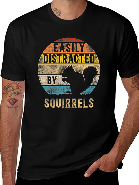 Easily Distracted By Squirrels Graphic Tee