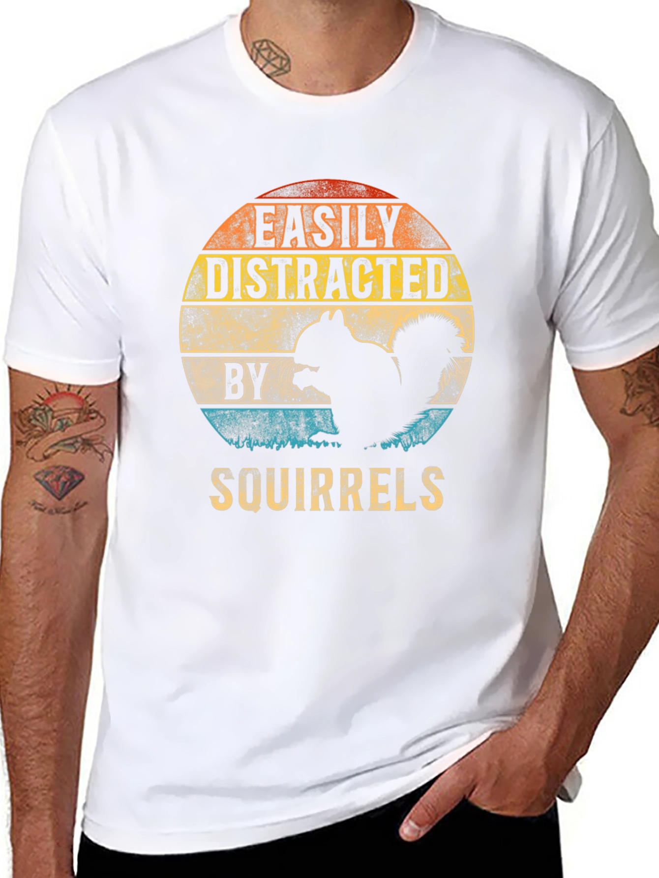 Easily Distracted By Squirrels Graphic Tee