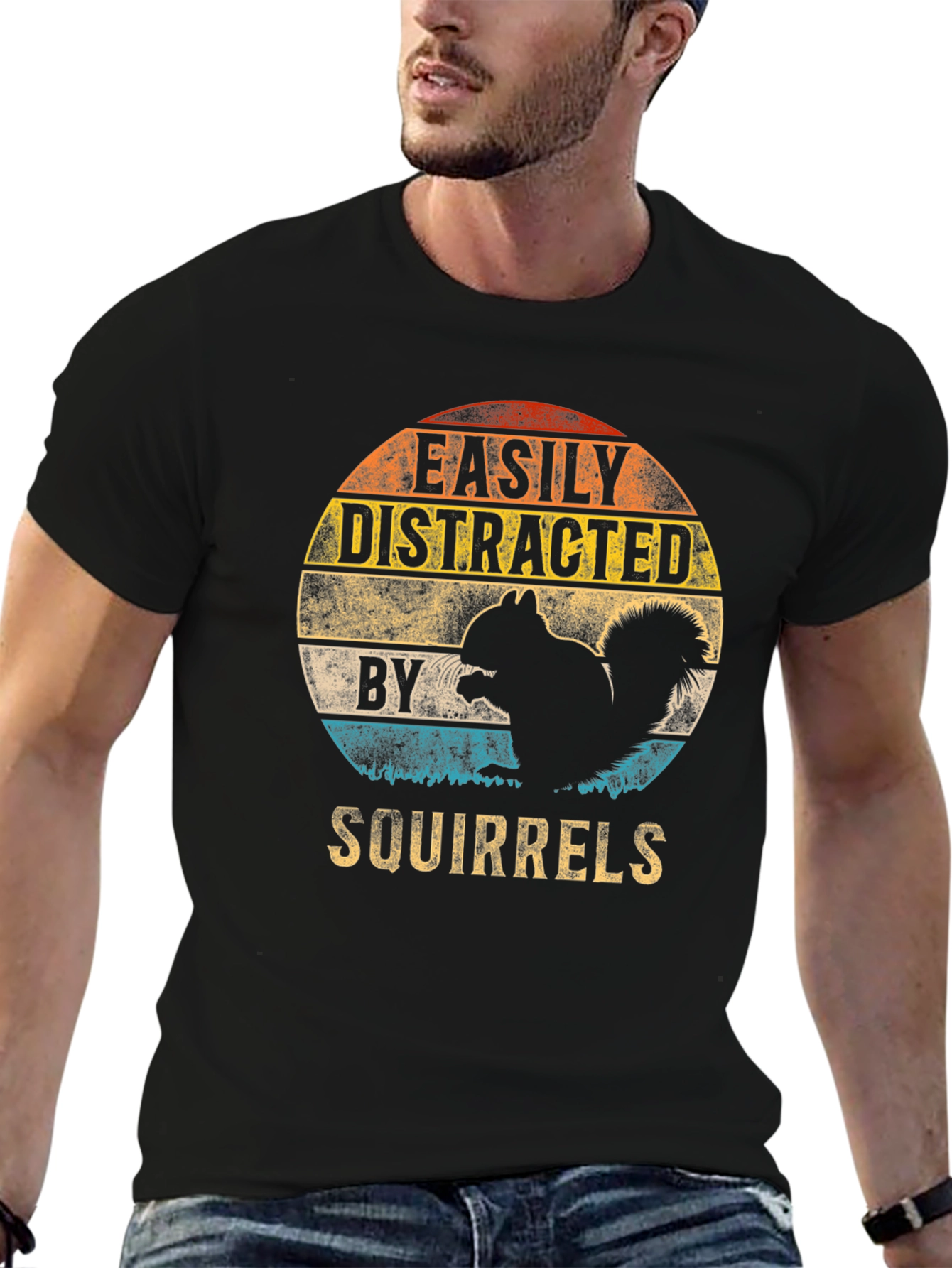 Easily Distracted By Squirrels Graphic Tee