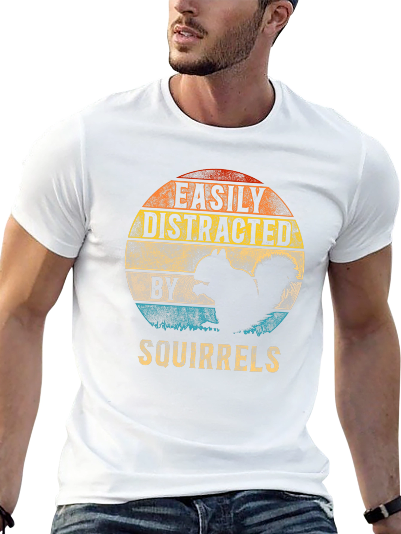 Easily Distracted By Squirrels Graphic Tee