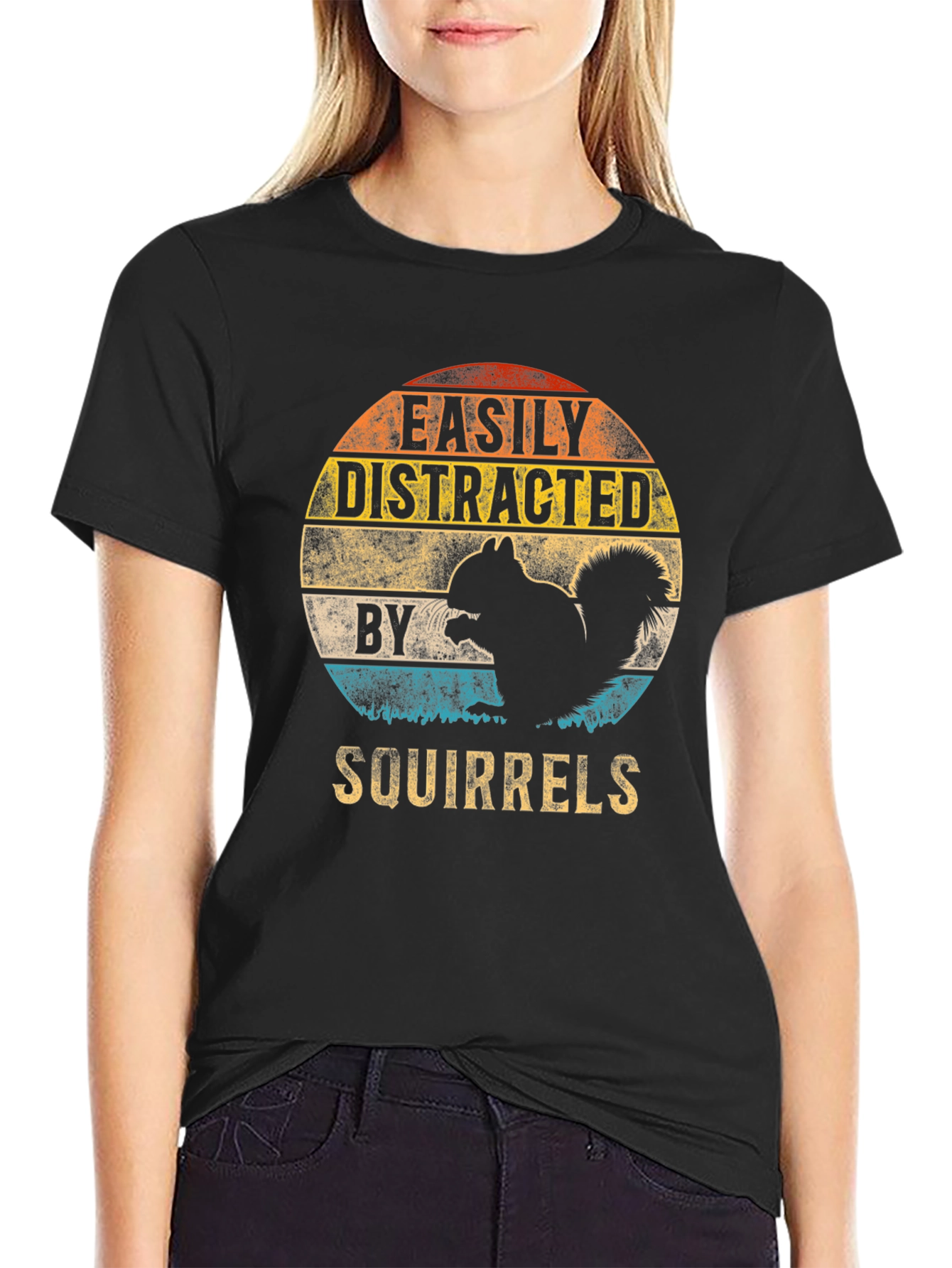 Easily Distracted By Squirrels Graphic Tee