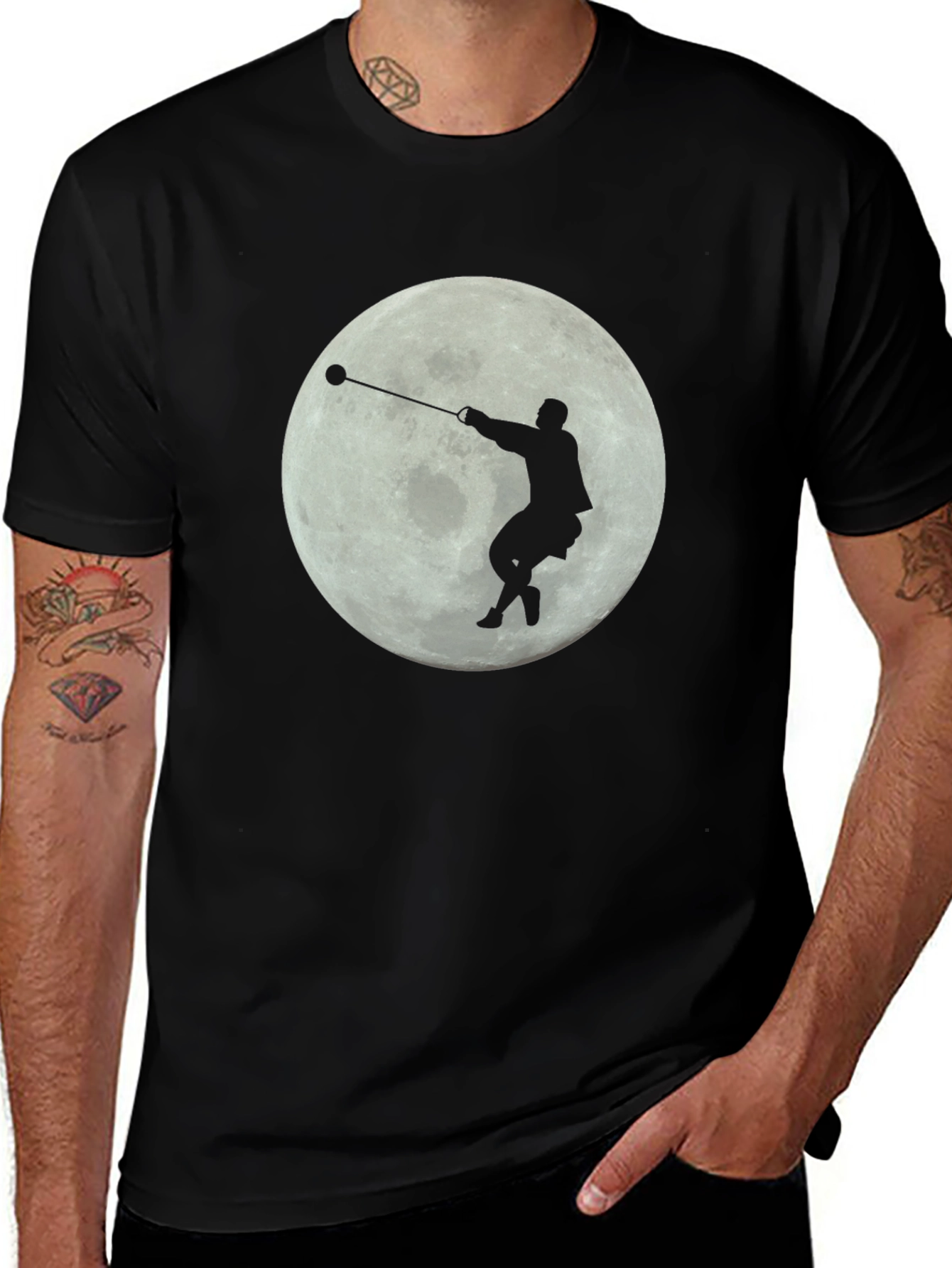 Hammer Thrower Moon Silhouette T-Shirt