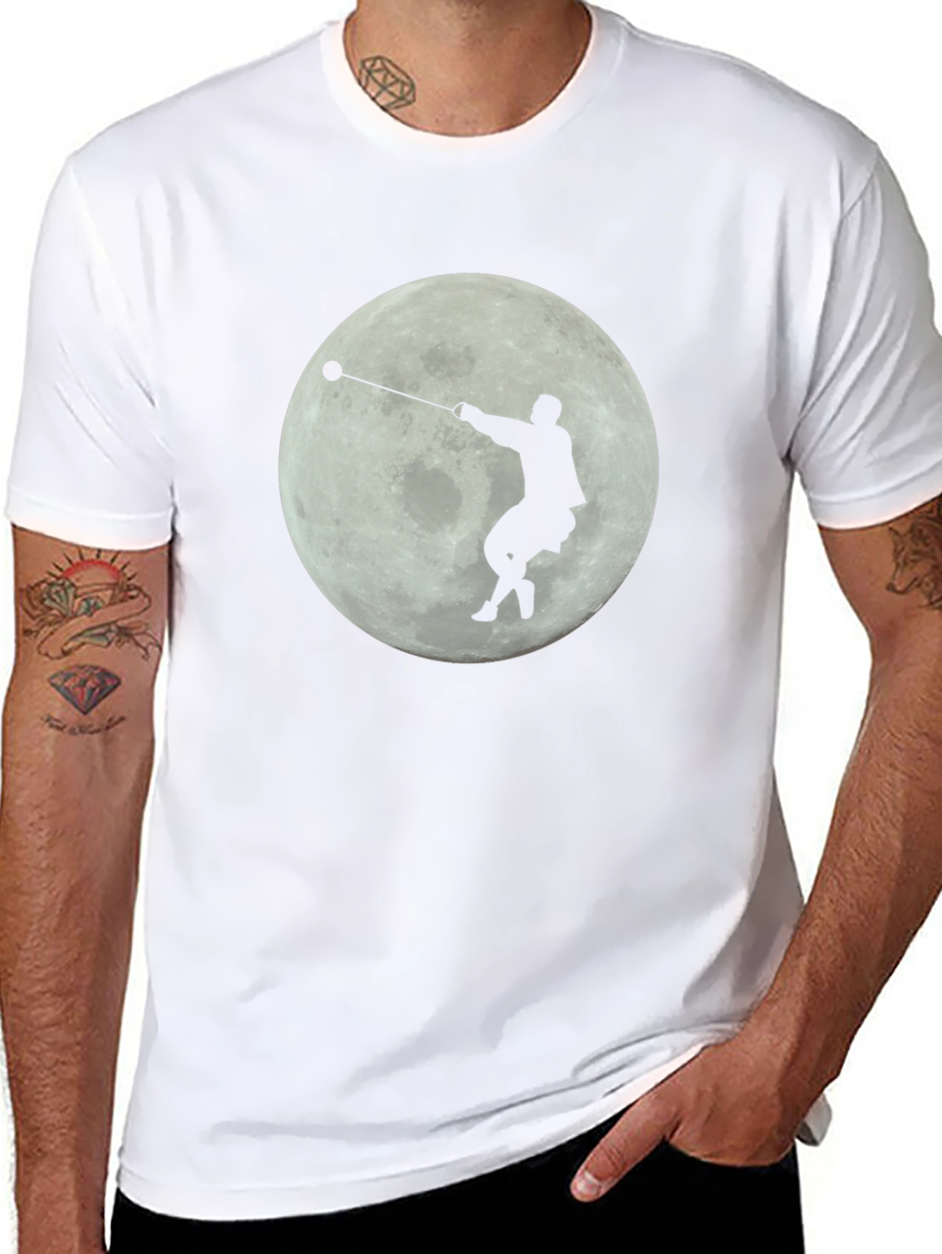 Hammer Thrower Moon Silhouette T-Shirt