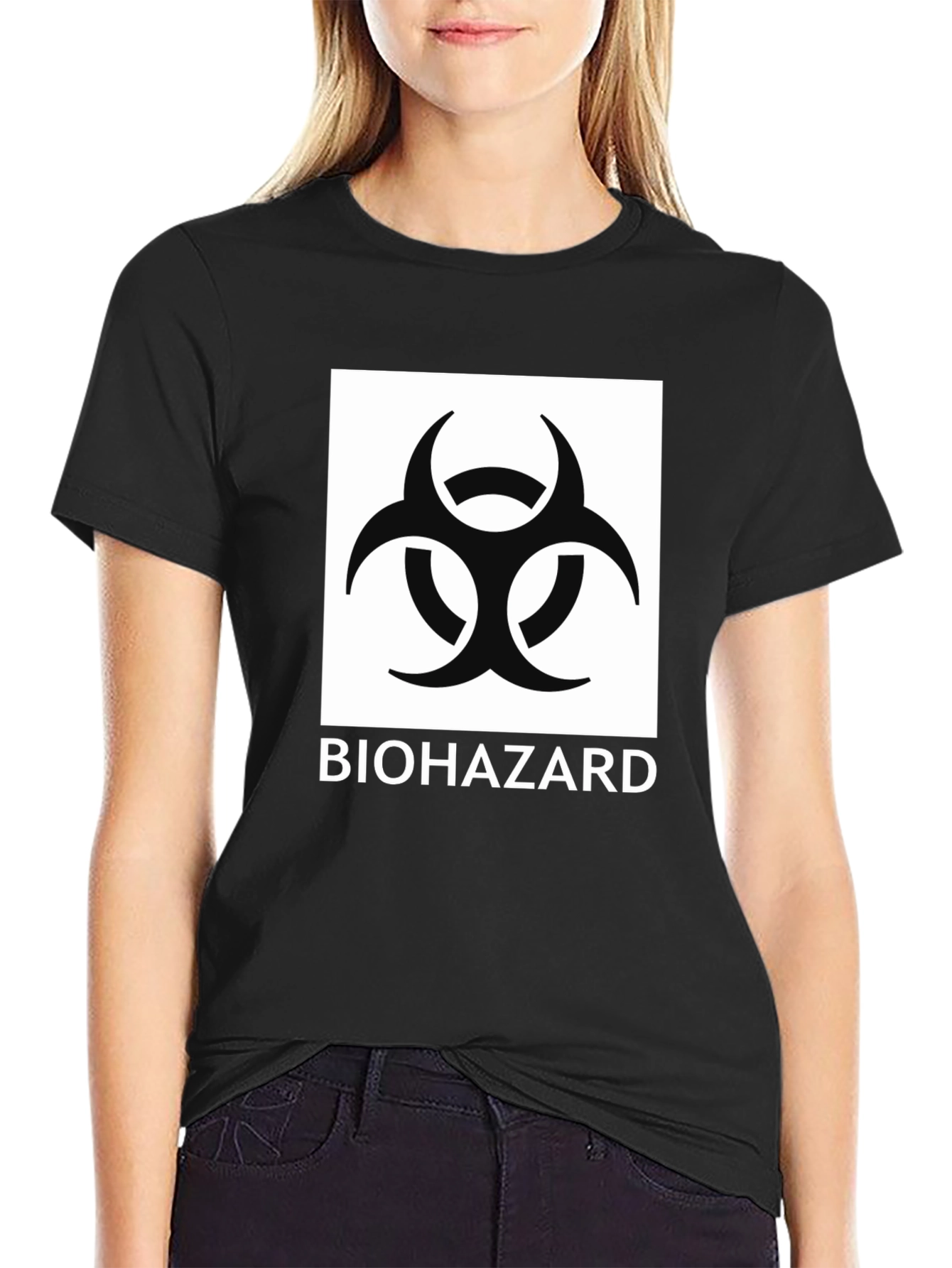 Biohazard Symbol Graphic Black T-Shirt