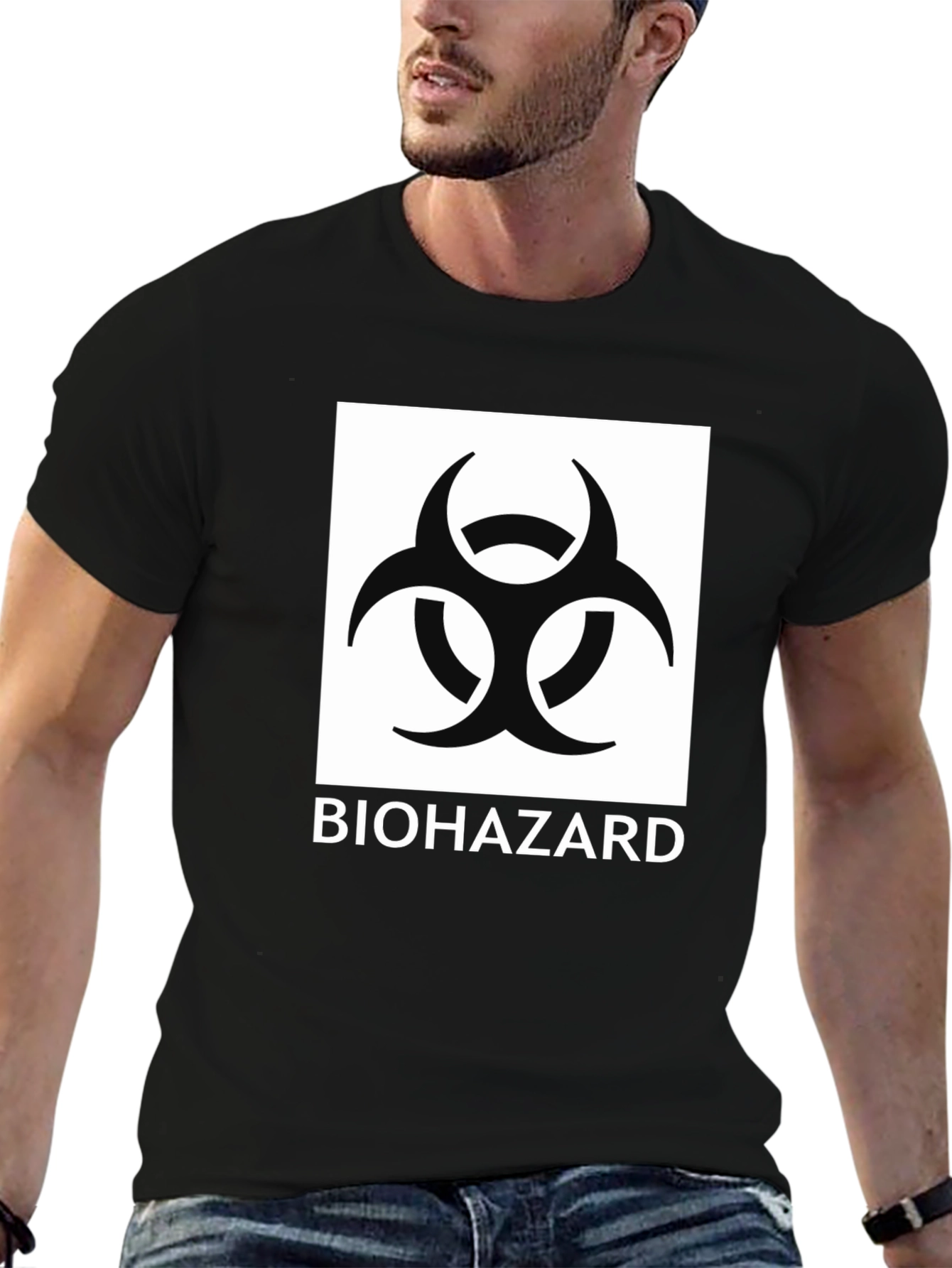 Biohazard Symbol Graphic Black T-Shirt