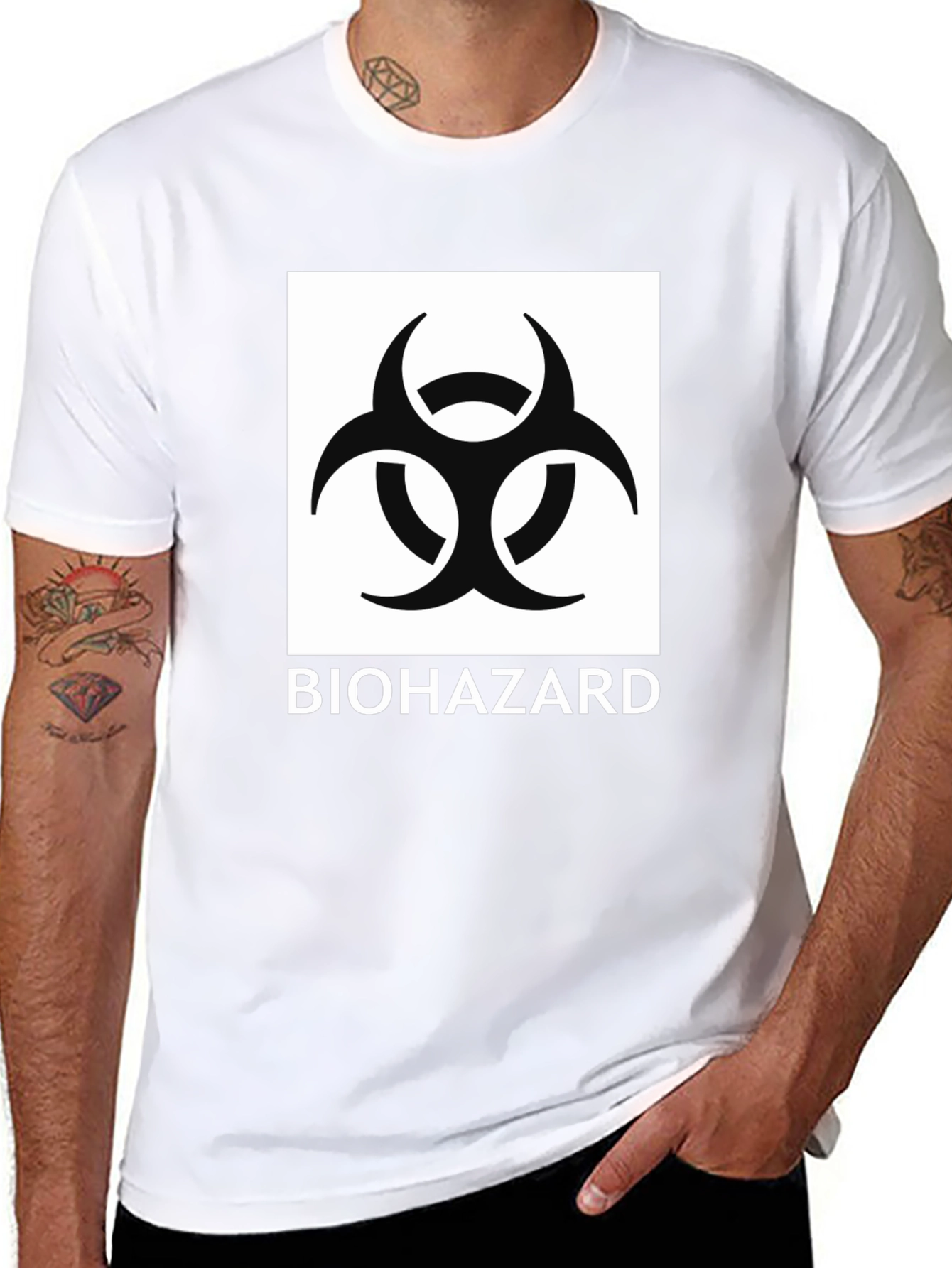 Biohazard Symbol Graphic Black T-Shirt