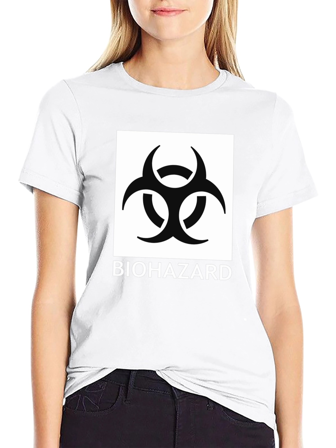 Biohazard Symbol Graphic Black T-Shirt