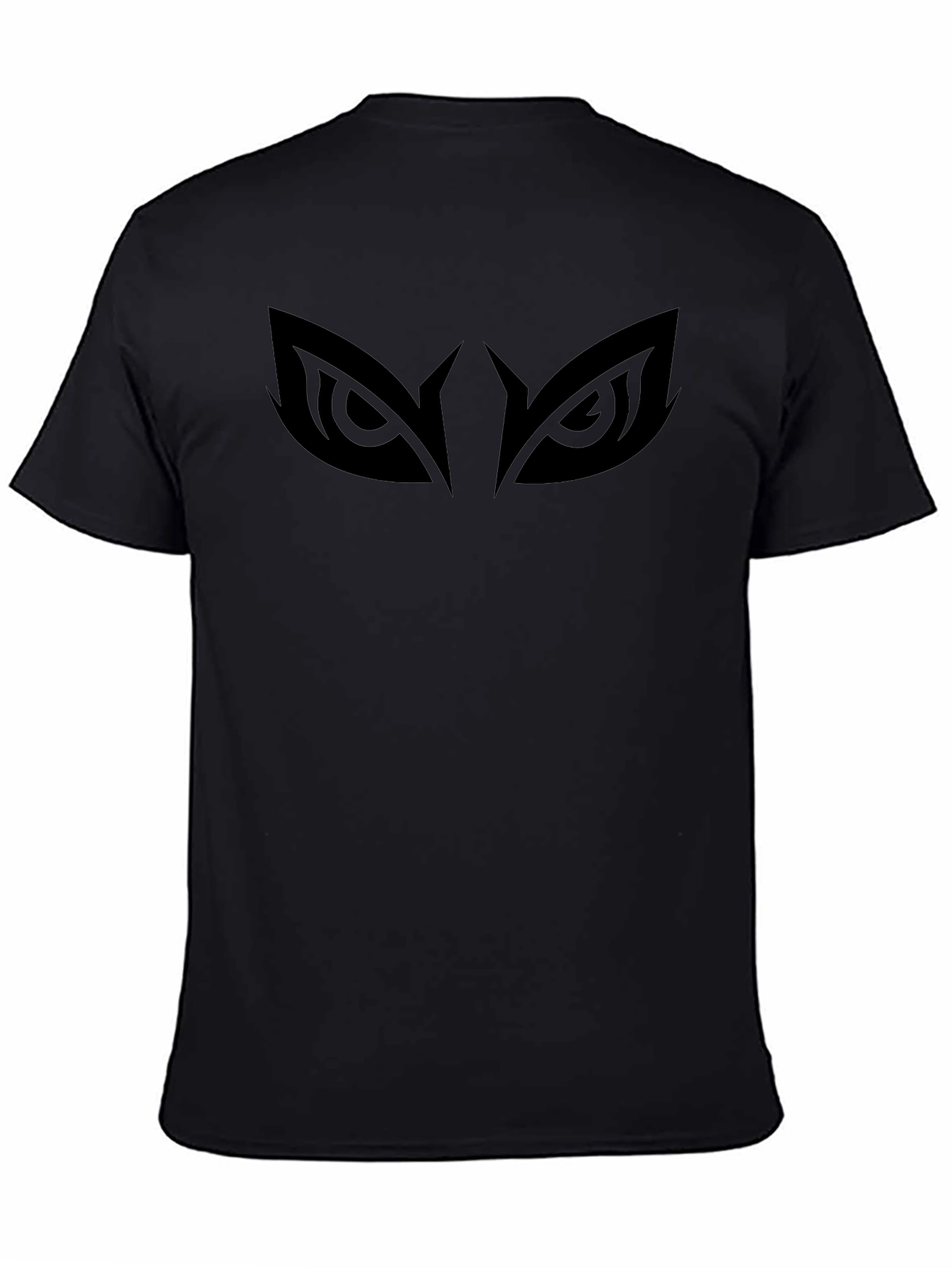 Mens Black Graphic Tee - Owl Eyes Design