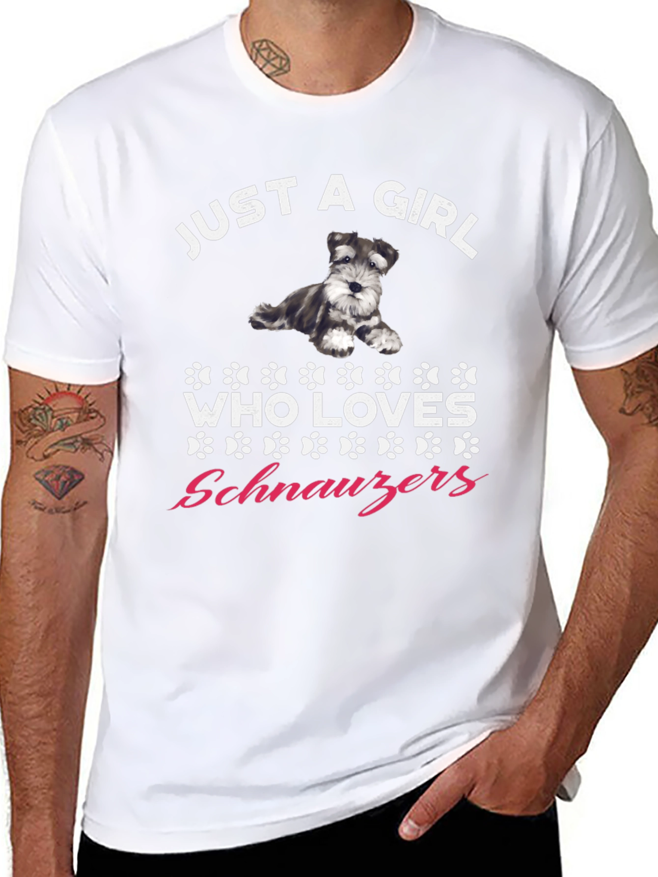 Just A Girl Who Loves Schnauzers Graphic T-Shirt