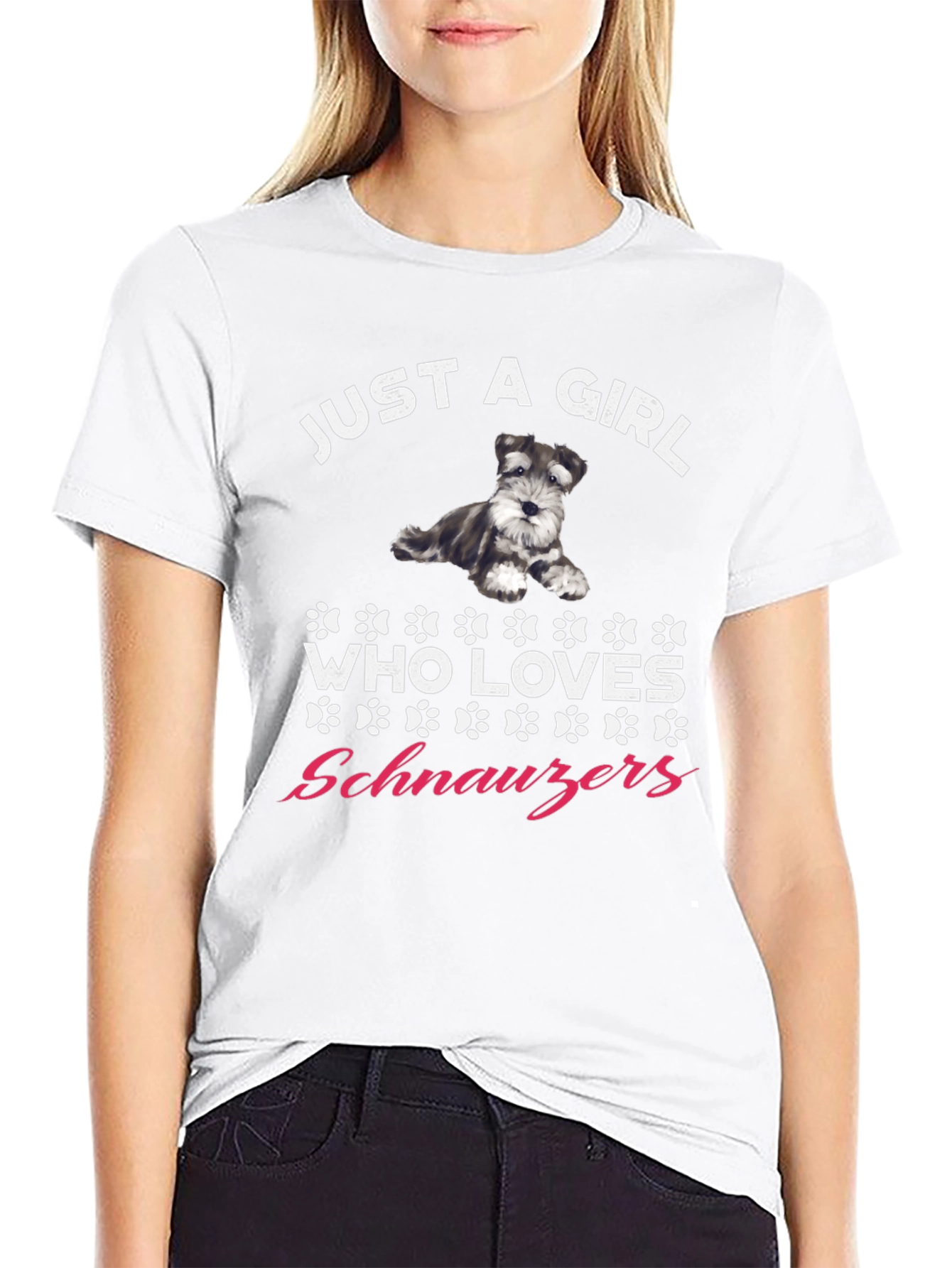 Just A Girl Who Loves Schnauzers Graphic T-Shirt