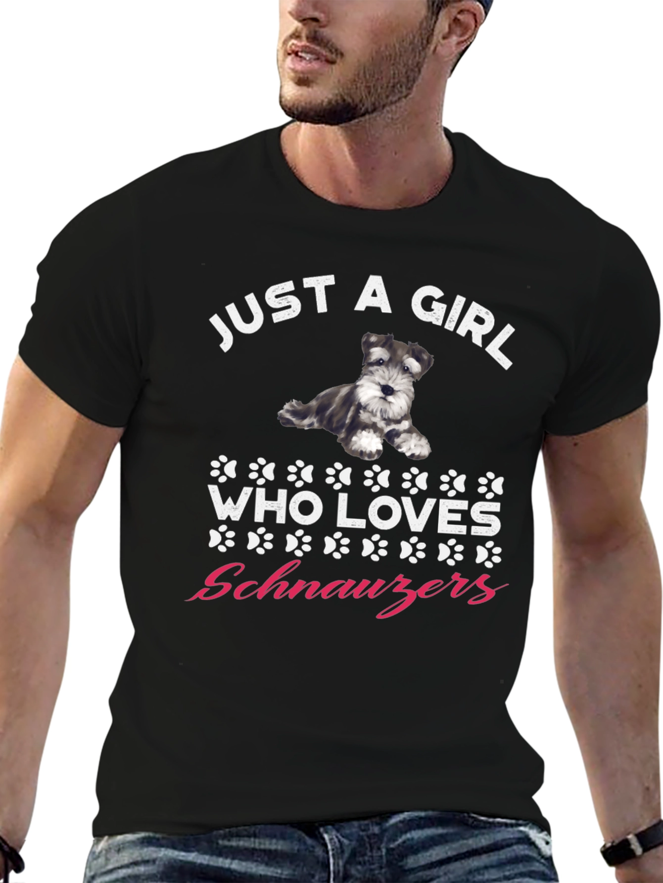 Just A Girl Who Loves Schnauzers Graphic T-Shirt