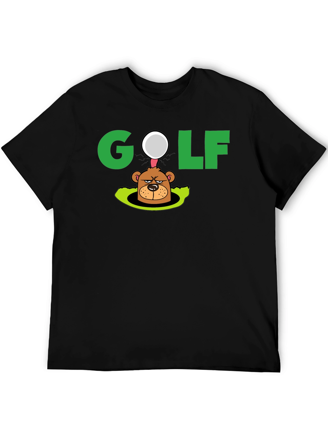 Golf Mole Cartoon Graphic T-Shirt