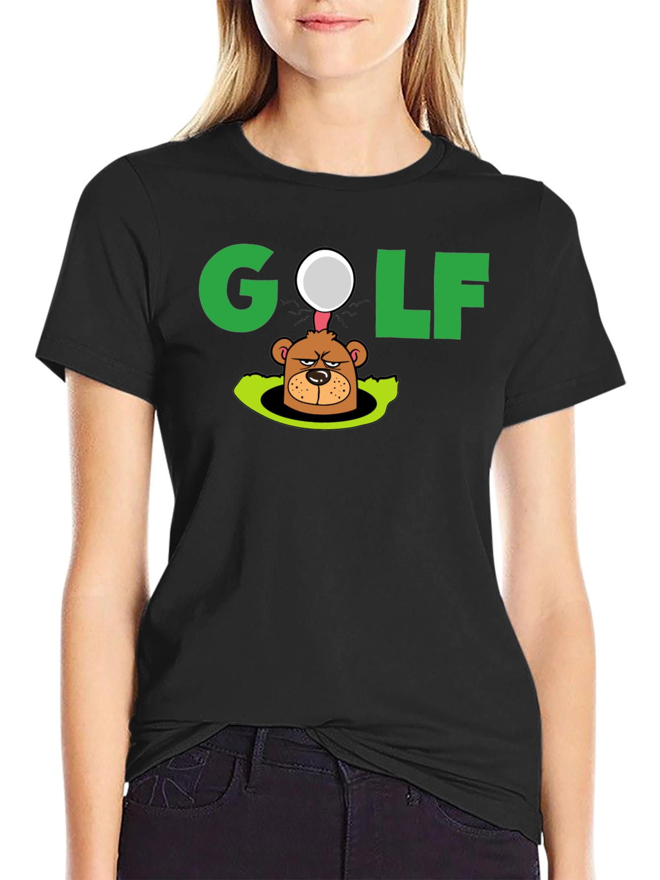 Golf Mole Cartoon Graphic T-Shirt