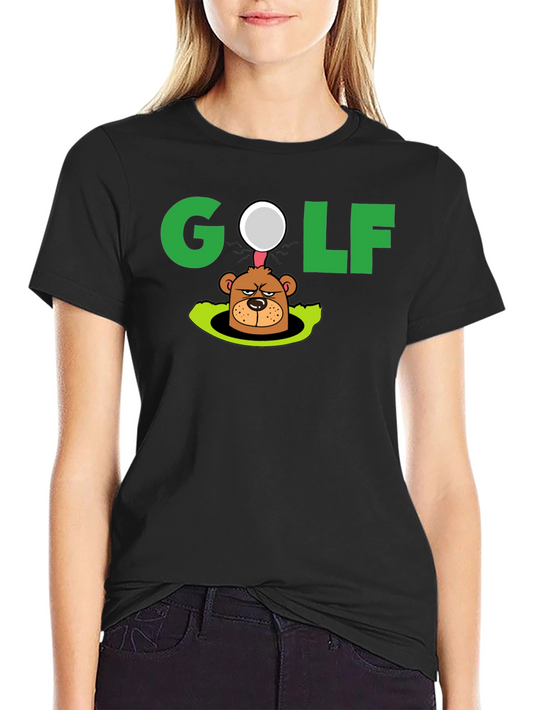 Golf Mole Cartoon Graphic T-Shirt